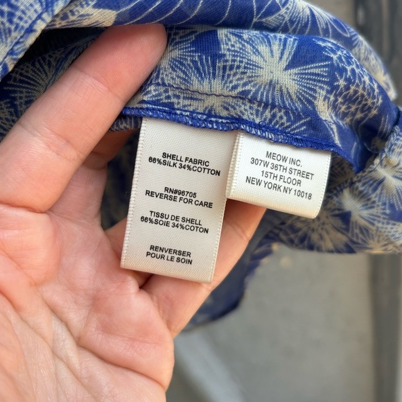 Rebecca Taylor blue silk, cotton blouse, size 6 - Picture 9 of 9